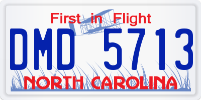 NC license plate DMD5713