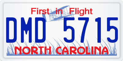 NC license plate DMD5715