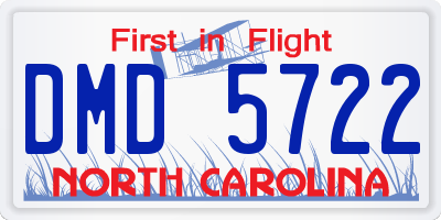 NC license plate DMD5722
