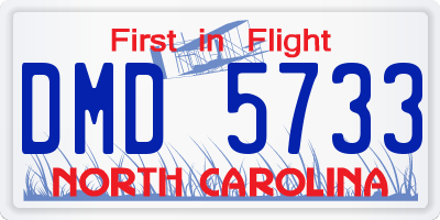 NC license plate DMD5733