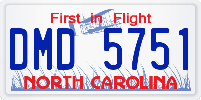 NC license plate DMD5751