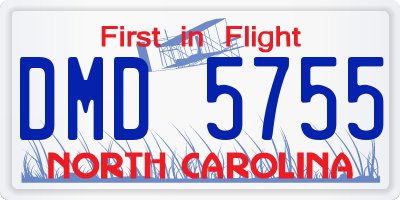NC license plate DMD5755