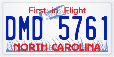 NC license plate DMD5761