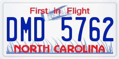 NC license plate DMD5762
