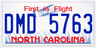 NC license plate DMD5763