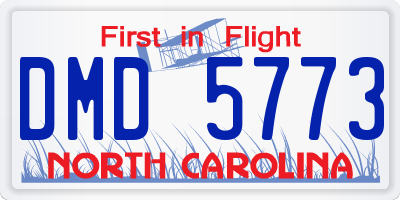 NC license plate DMD5773