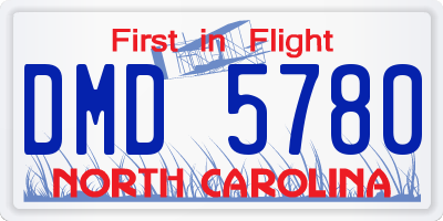 NC license plate DMD5780