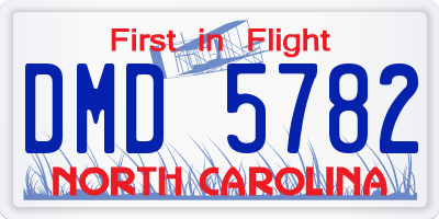 NC license plate DMD5782