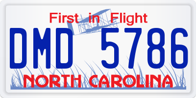 NC license plate DMD5786