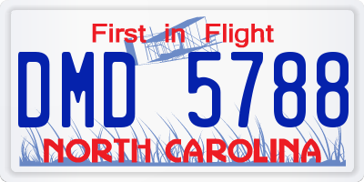 NC license plate DMD5788