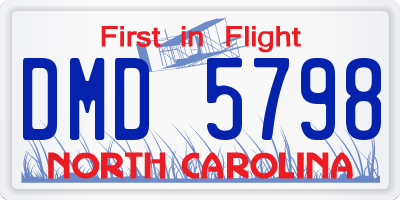 NC license plate DMD5798
