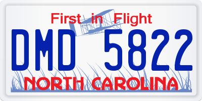 NC license plate DMD5822