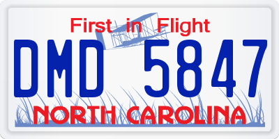NC license plate DMD5847