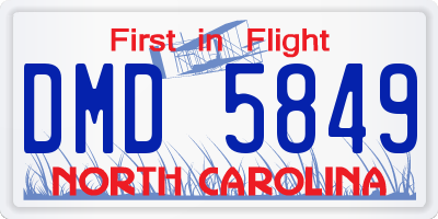 NC license plate DMD5849