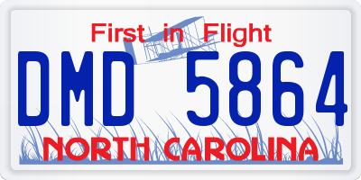 NC license plate DMD5864