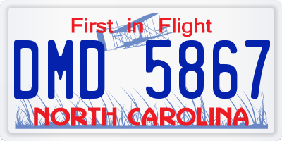 NC license plate DMD5867