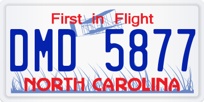 NC license plate DMD5877