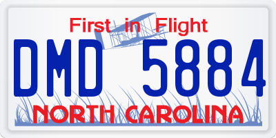 NC license plate DMD5884