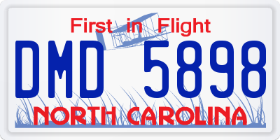 NC license plate DMD5898