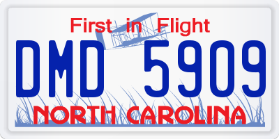 NC license plate DMD5909