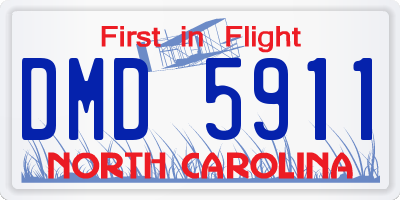 NC license plate DMD5911
