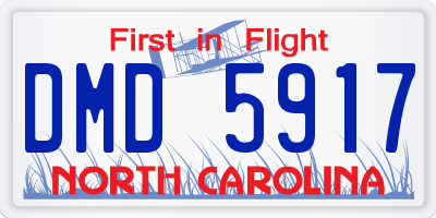 NC license plate DMD5917