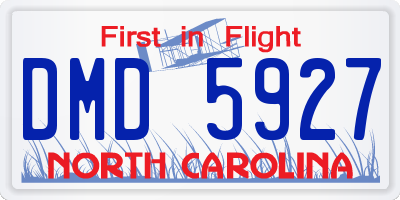 NC license plate DMD5927