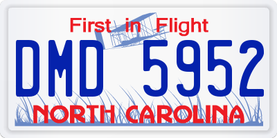 NC license plate DMD5952