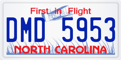 NC license plate DMD5953