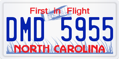 NC license plate DMD5955