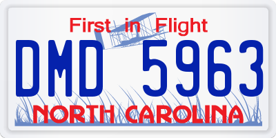 NC license plate DMD5963