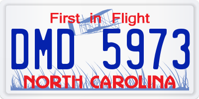 NC license plate DMD5973