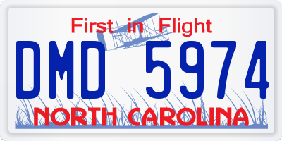 NC license plate DMD5974