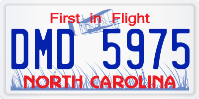 NC license plate DMD5975