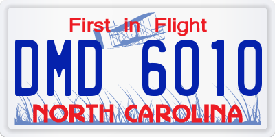 NC license plate DMD6010