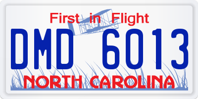 NC license plate DMD6013
