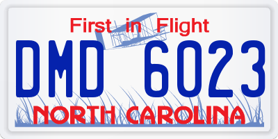 NC license plate DMD6023