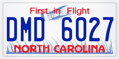 NC license plate DMD6027
