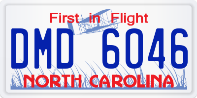 NC license plate DMD6046