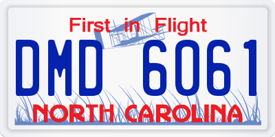 NC license plate DMD6061