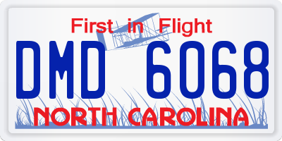 NC license plate DMD6068