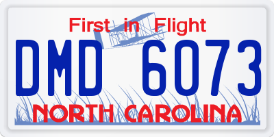 NC license plate DMD6073