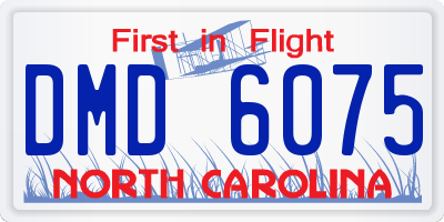 NC license plate DMD6075