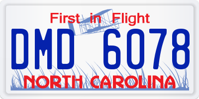 NC license plate DMD6078