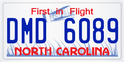 NC license plate DMD6089