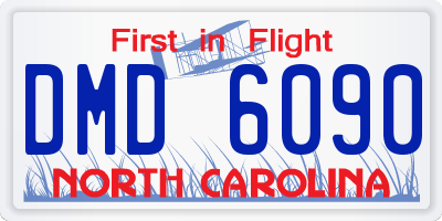 NC license plate DMD6090