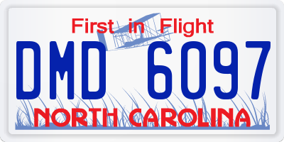 NC license plate DMD6097