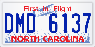 NC license plate DMD6137