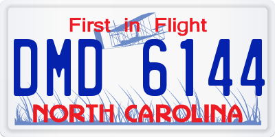 NC license plate DMD6144