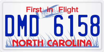 NC license plate DMD6158